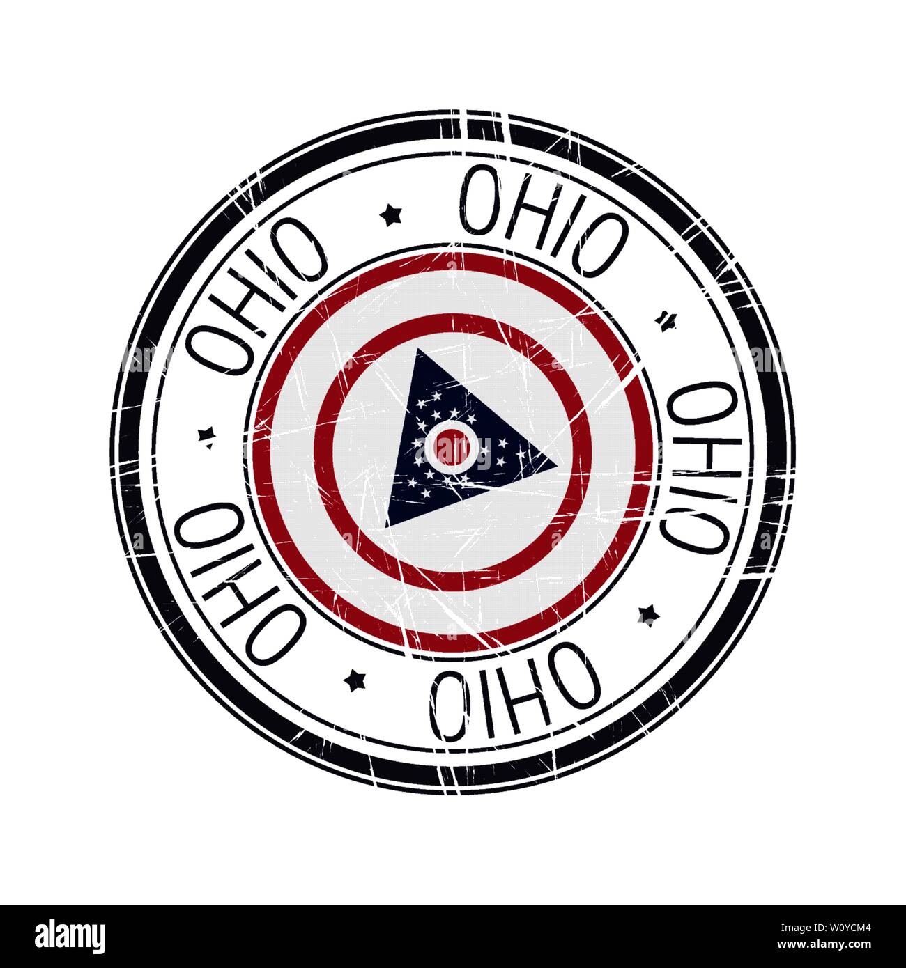 Große Staat Ohio Post Stempel, Vektor Objekt auf weißem Hintergrund Stock Vektor