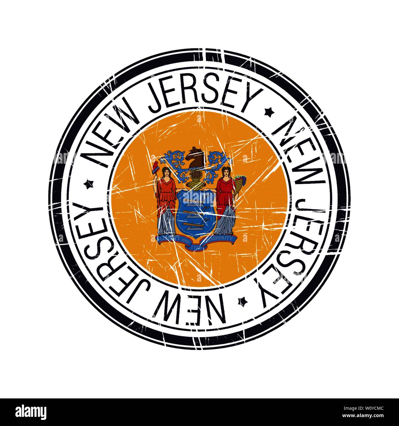 Große Staat New Jersey Post Stempel, Vektor Objekt auf weißem Hintergrund Stock Vektor