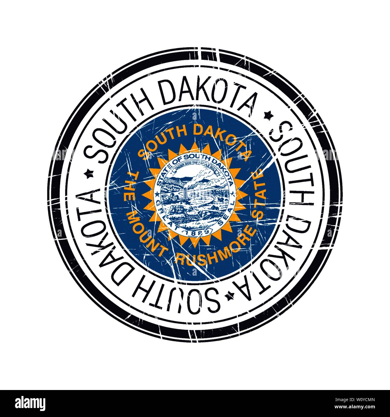 Super Zustand von South Dakota Post Stempel, Vektor Objekt auf weißem Hintergrund Stock Vektor