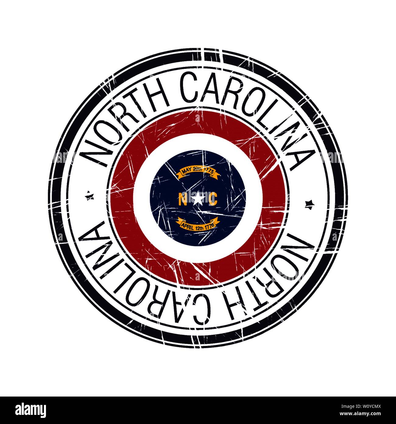 Große Staat North Carolina Post Stempel, Vektor Objekt auf weißem Hintergrund Stock Vektor