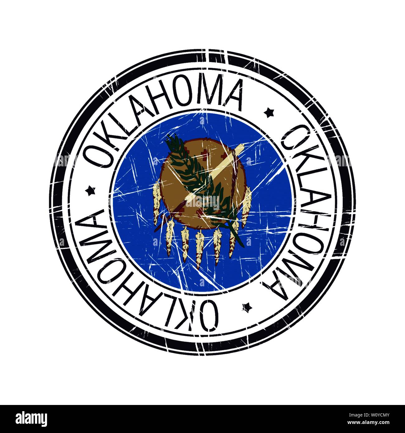 Super Zustand von Oklahoma Post Stempel, Vektor Objekt auf weißem Hintergrund Stock Vektor