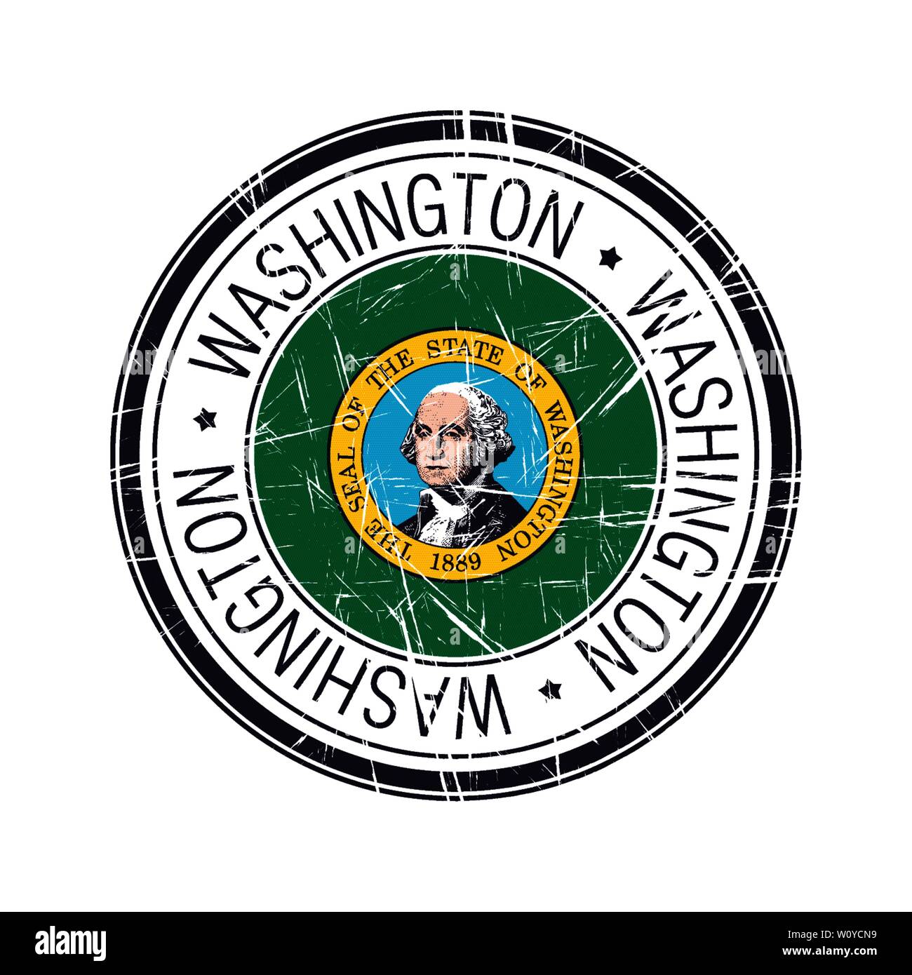 Großen stand der Washington Post Stempel, Vektor Objekt auf weißem Hintergrund Stock Vektor
