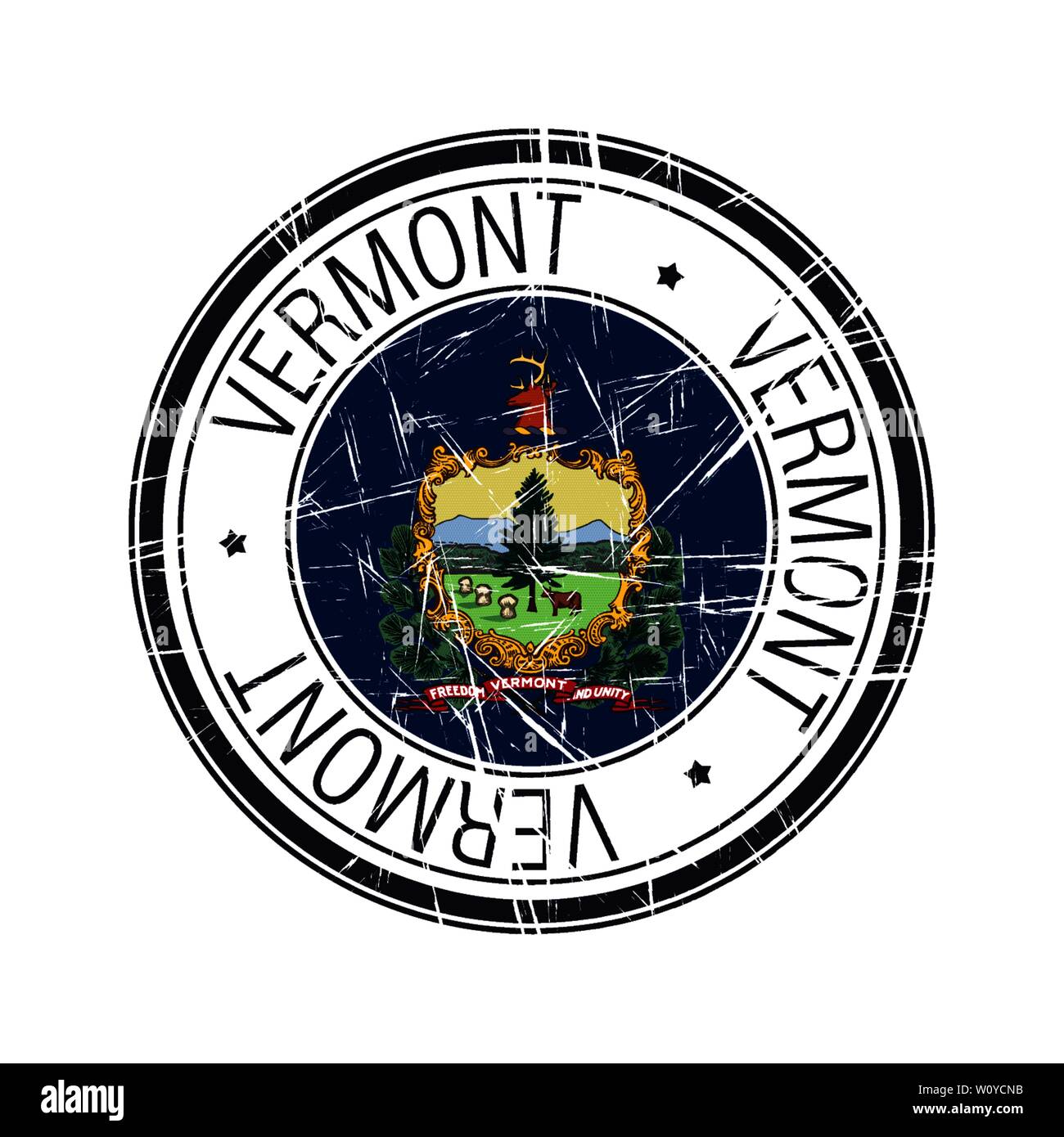 Super Zustand von Vermont Post Stempel, Vektor Objekt auf weißem Hintergrund Stock Vektor