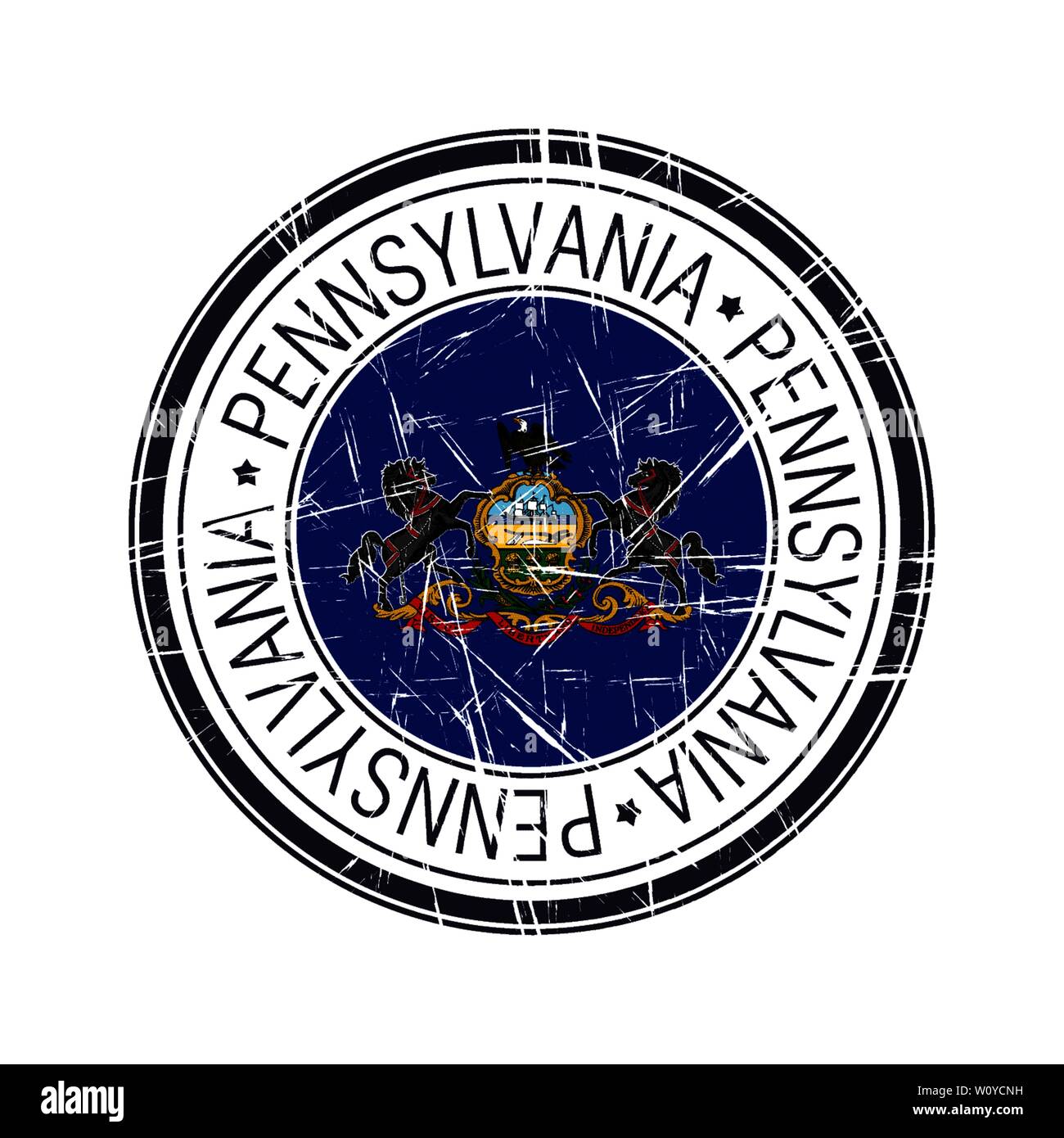 Super Zustand von Pennsylvania Post Stempel, Vektor Objekt auf weißem Hintergrund Stock Vektor