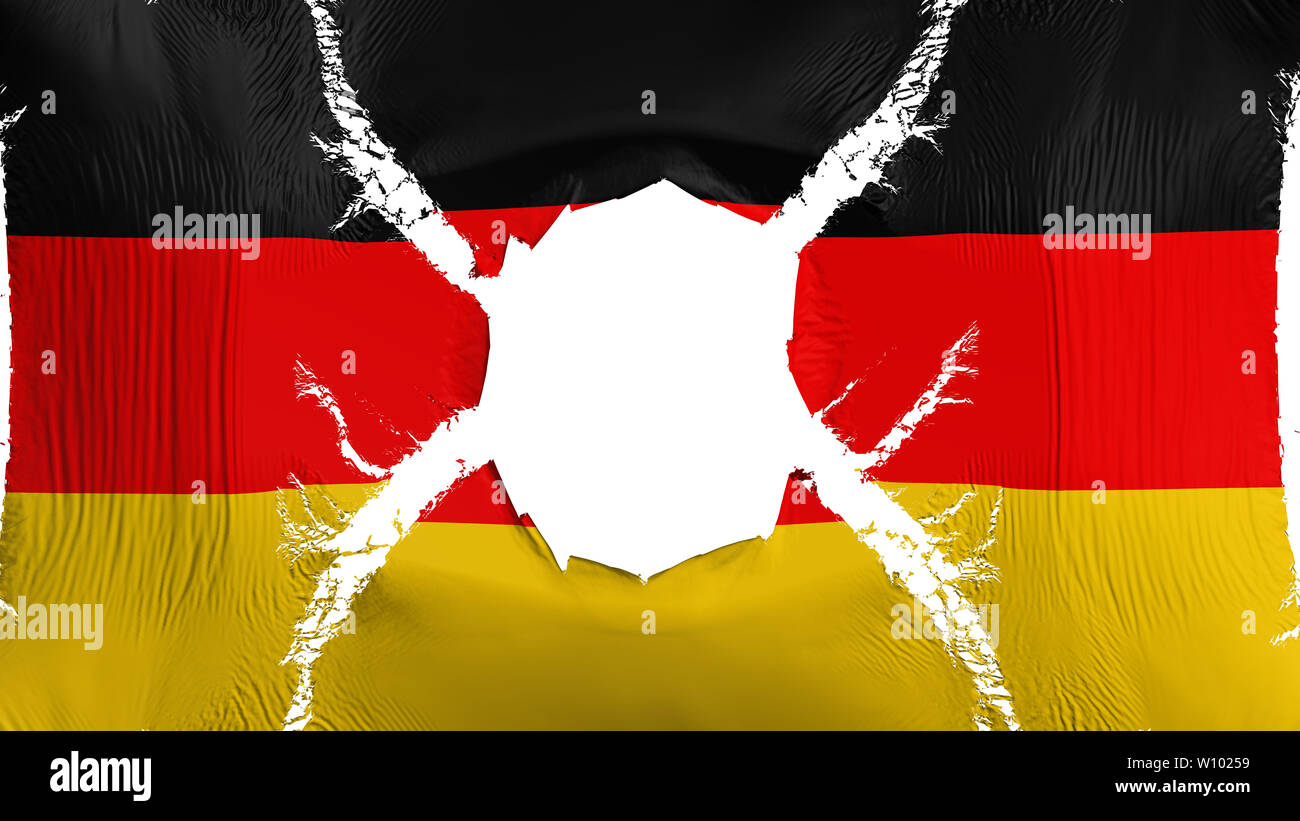 Deutschland Fahne mit einer Bohrung Stockfoto