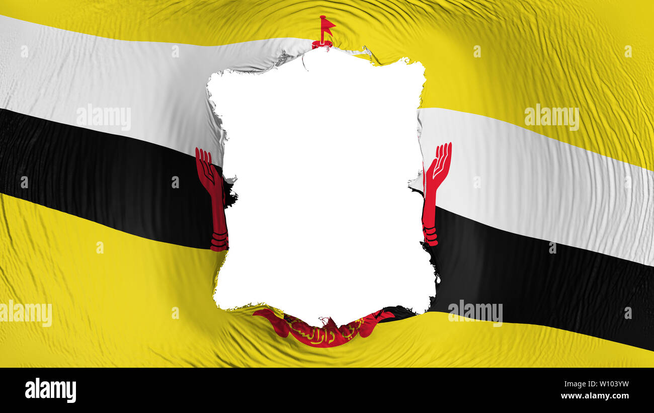 Rechteckige Loch in der Brunei Flagge Stockfoto