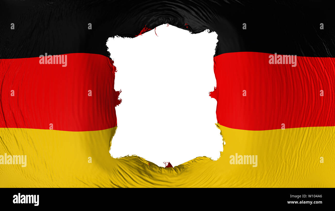 Rechteckige Loch in der Deutschland Fahne Stockfoto