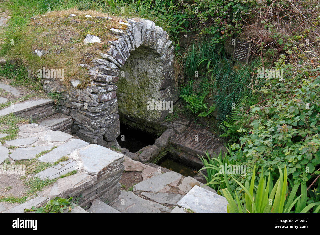 St nicht Gut, Pembroekshire, West Wales, UK. Religiöse Stätte. Stockfoto