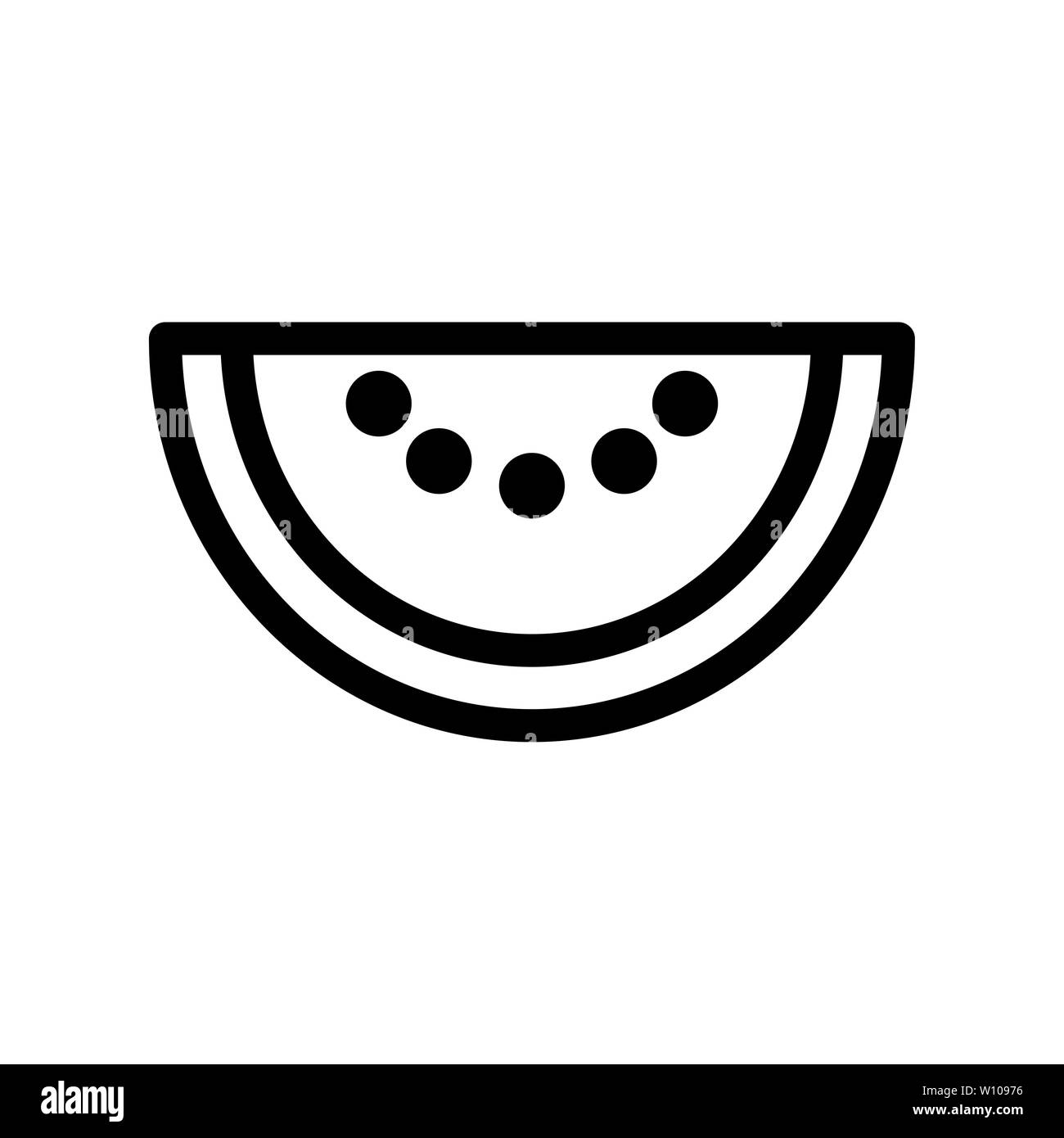 Vektor Wasser Melone, Wassermelone Slice Fruit Illustration, frische, gesunde Nahrung - Organische natürliche Nahrung isoliert Stockfoto