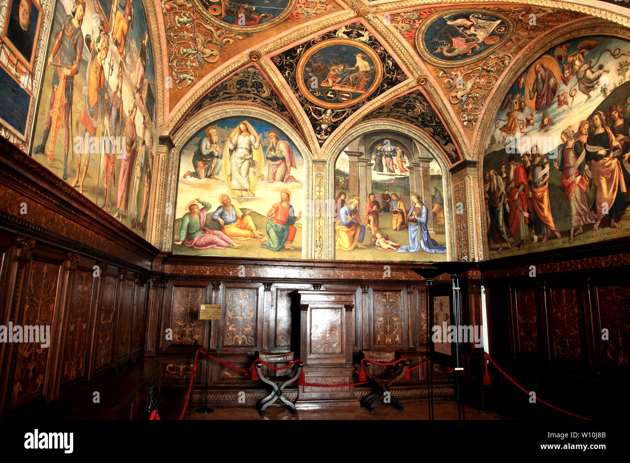 Der Nobile Collegio del Cambio (Halle) in Perugia, Italien Stockfoto