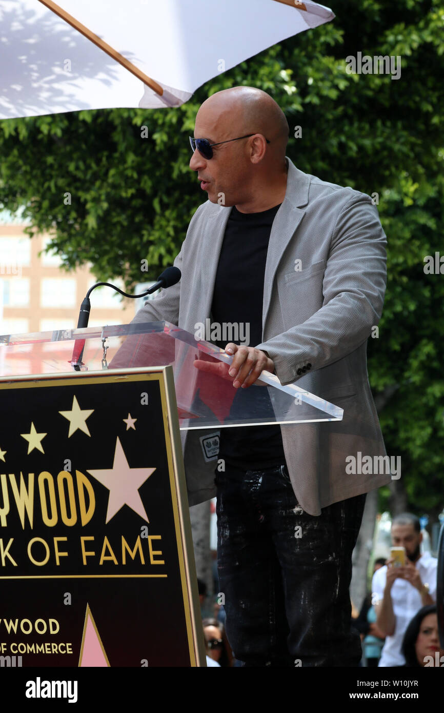 F. Gary Gray Walk of Fame Star Zeremonie auf dem Hollywood Walk of Fame am 28. Mai 2019 in Los Angeles, CA Mit: Vin Diesel Wo: Los Angeles, Kalifornien, Vereinigte Staaten, wenn: 28. Mai 2019 Credit: Nicky Nelson/WENN.com Stockfoto