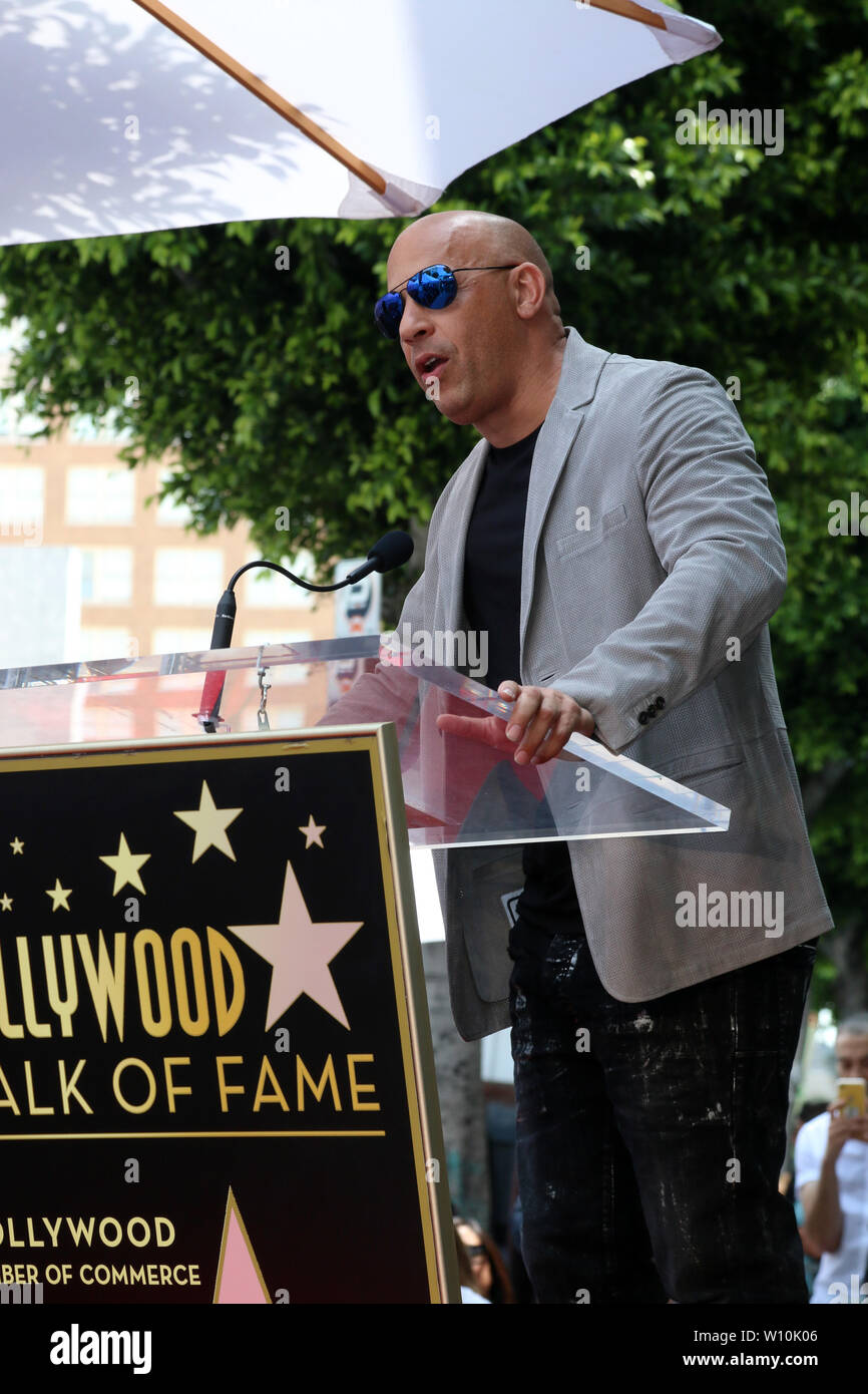 F. Gary Gray Walk of Fame Star Zeremonie auf dem Hollywood Walk of Fame am 28. Mai 2019 in Los Angeles, CA Mit: Vin Diesel Wo: Los Angeles, Kalifornien, Vereinigte Staaten, wenn: 28. Mai 2019 Credit: Nicky Nelson/WENN.com Stockfoto