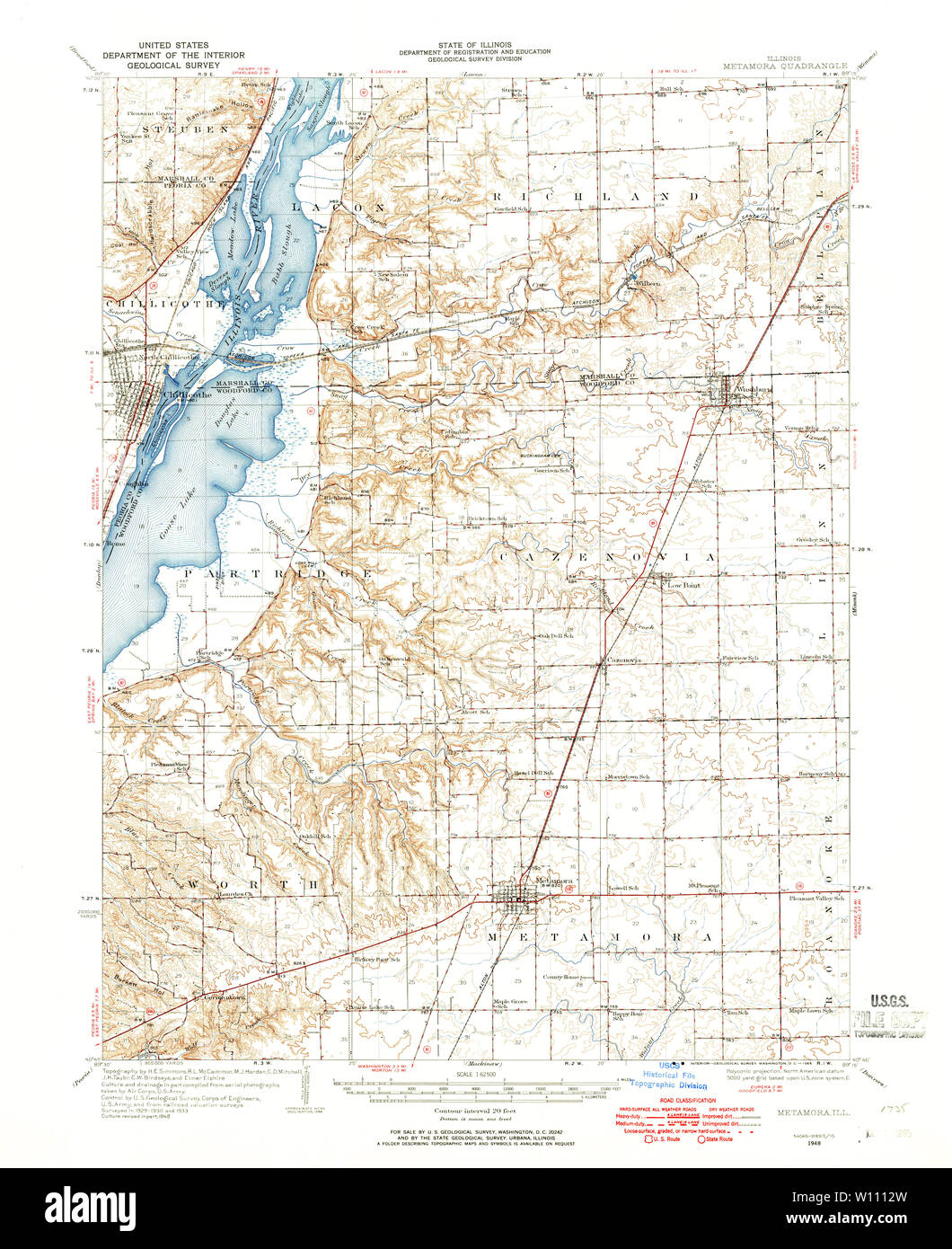 USGS TOPO Karte Illinois IL Metamora 309731 1948 62.500 Wiederherstellung Stockfoto