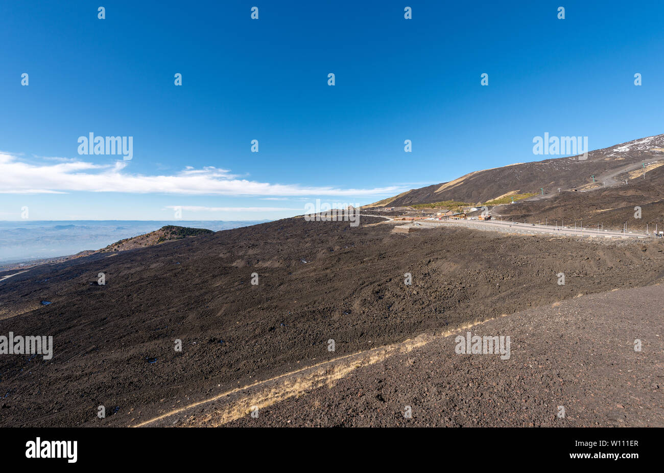 Hang mit gehärteten Lavastrom. Vulkan Ätna, Sizilien Insel, Catania, Italien (Toscana, Italia), Europa Stockfoto
