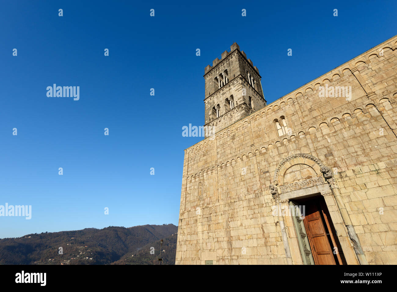 Barga Kathedrale von Saint Christopher (Collegiata di San Cristoforo) im romanischen Stil, X Jahrhundert, Provinz Lucca, Toskana, Italien, Europa Stockfoto