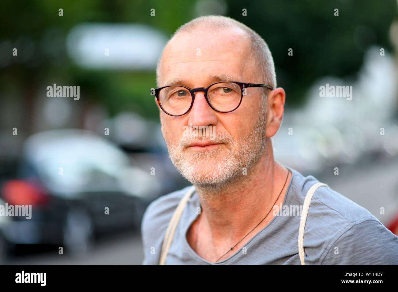 München, Deutschland. 28 Juni, 2019. Peter Lohmeyer, Schauspieler, kommt zu dem Restaurant Kaisergarten für die ARD Degeto Rezeption während des Filmfest München. Quelle: Tobias Hase/dpa/Alamy leben Nachrichten Stockfoto