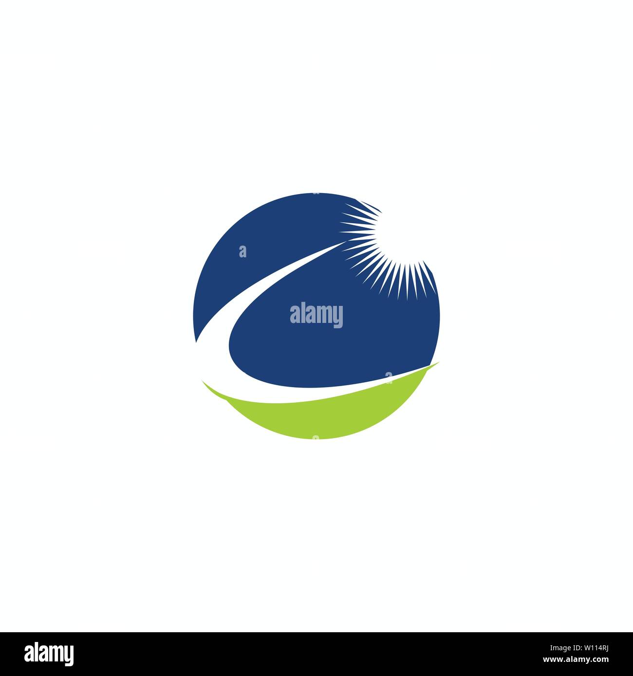 Sun Peak über das Haus Logo Design Stock Vektor