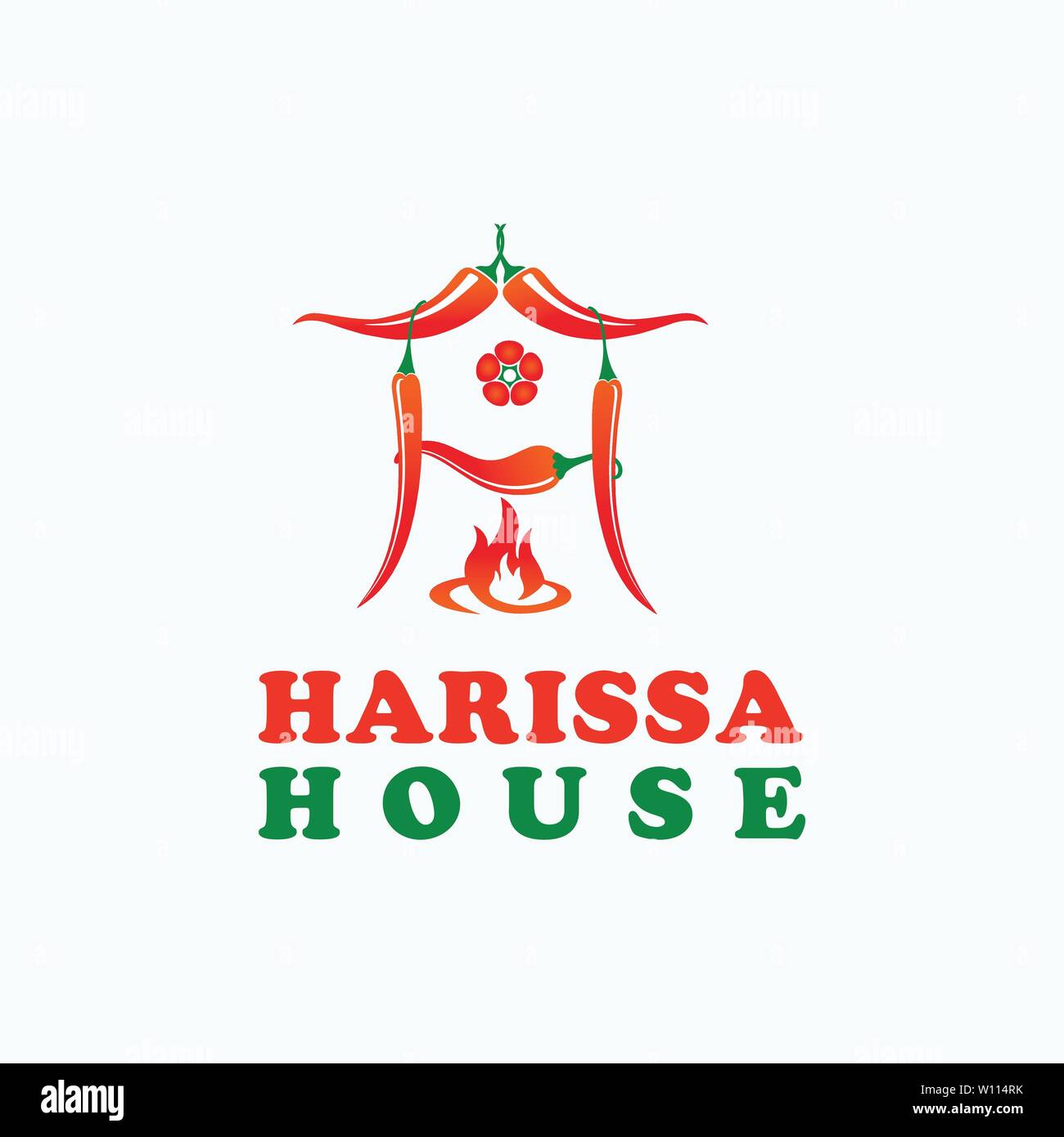 Chili Haus Logo Design Template Stock Vektor