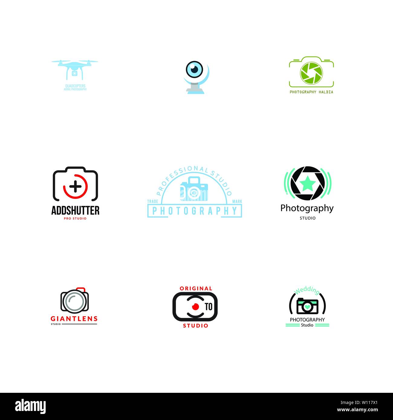 Auf Kamera icons Logo template Design Stock Vektor