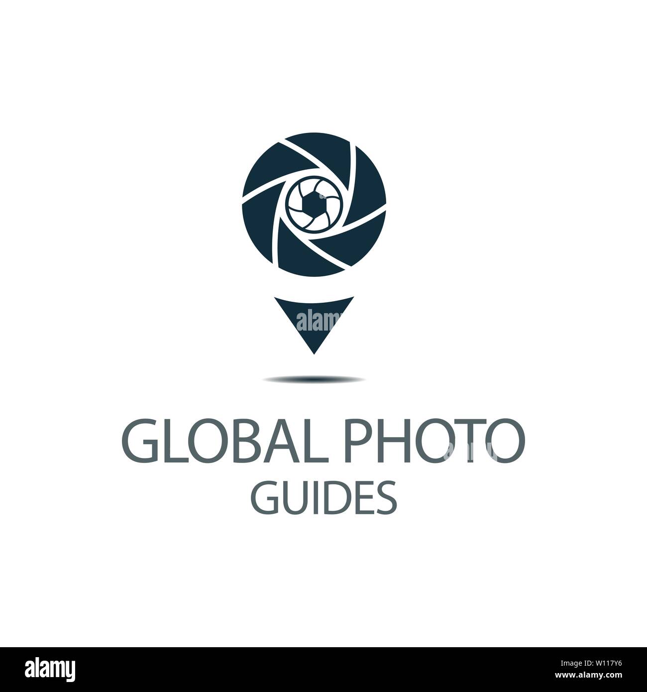 Photo Locator Kamera logo Template Design Stock Vektor