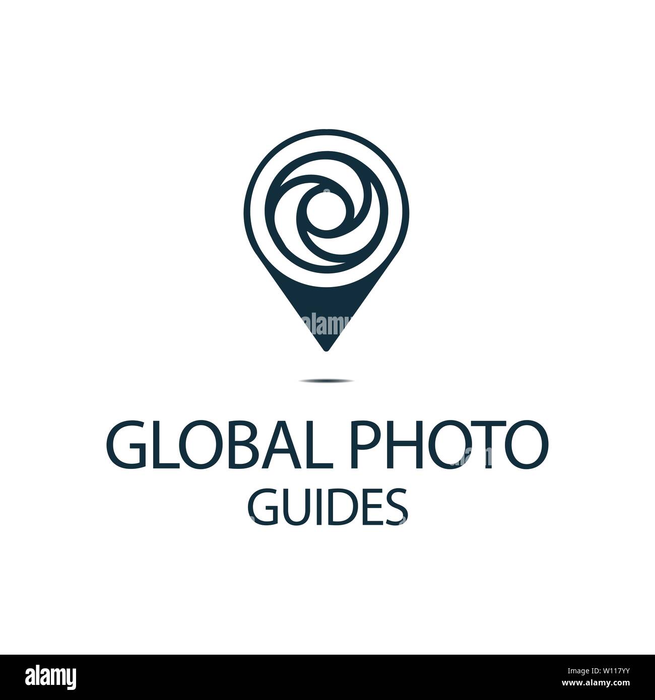 Photo Locator Kamera logo Template Design Stock Vektor