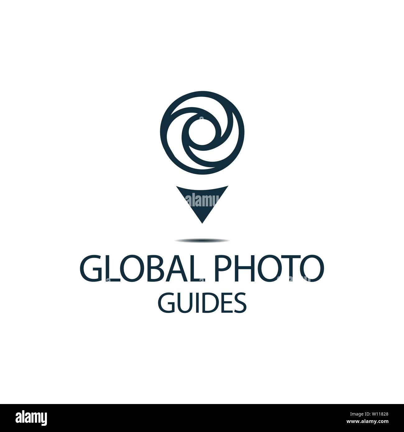 Photo Locator Kamera logo Template Design Stock Vektor