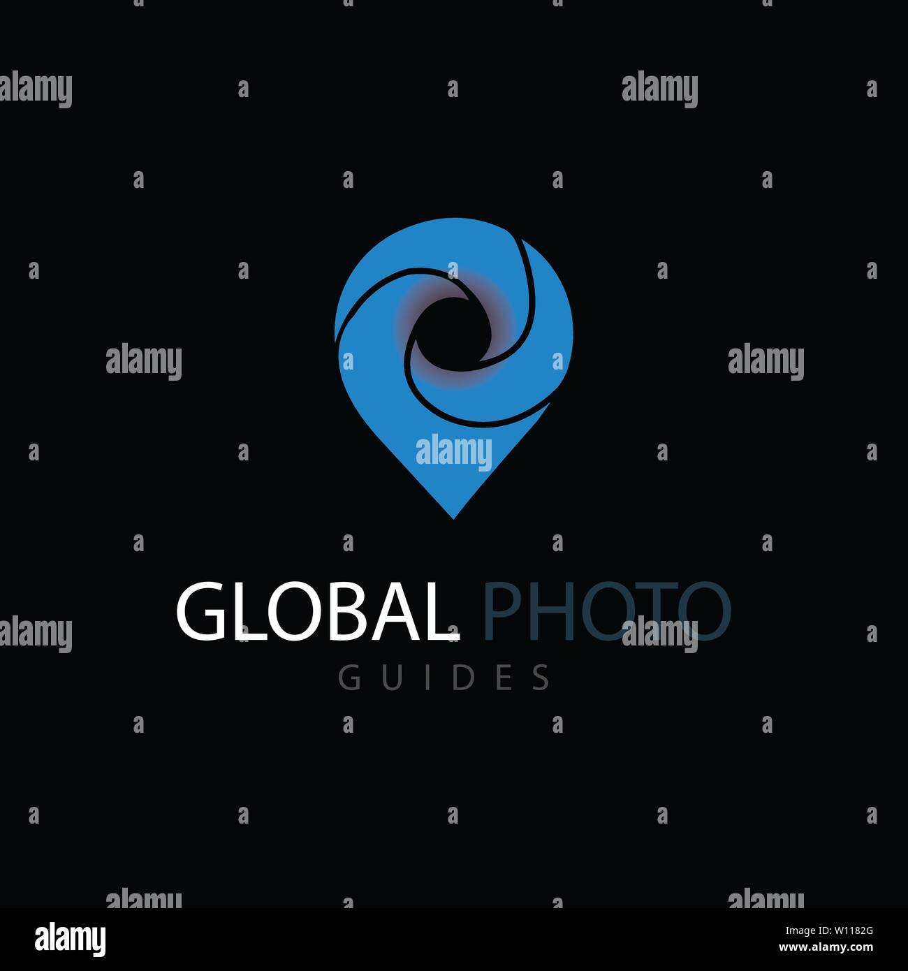 Photo Locator Kamera logo Template Design Stock Vektor