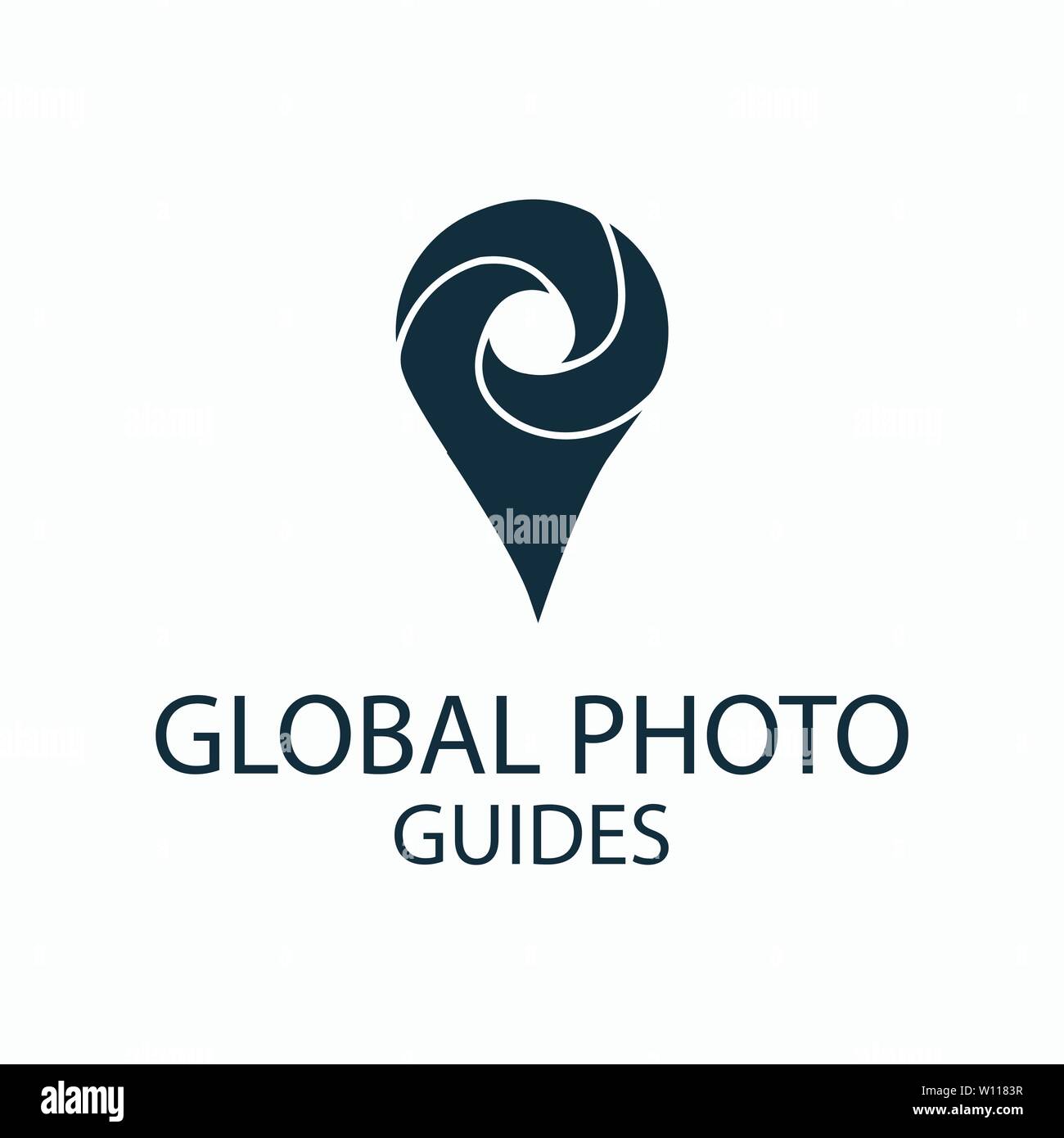 Photo Locator Kamera logo Template Design Stock Vektor