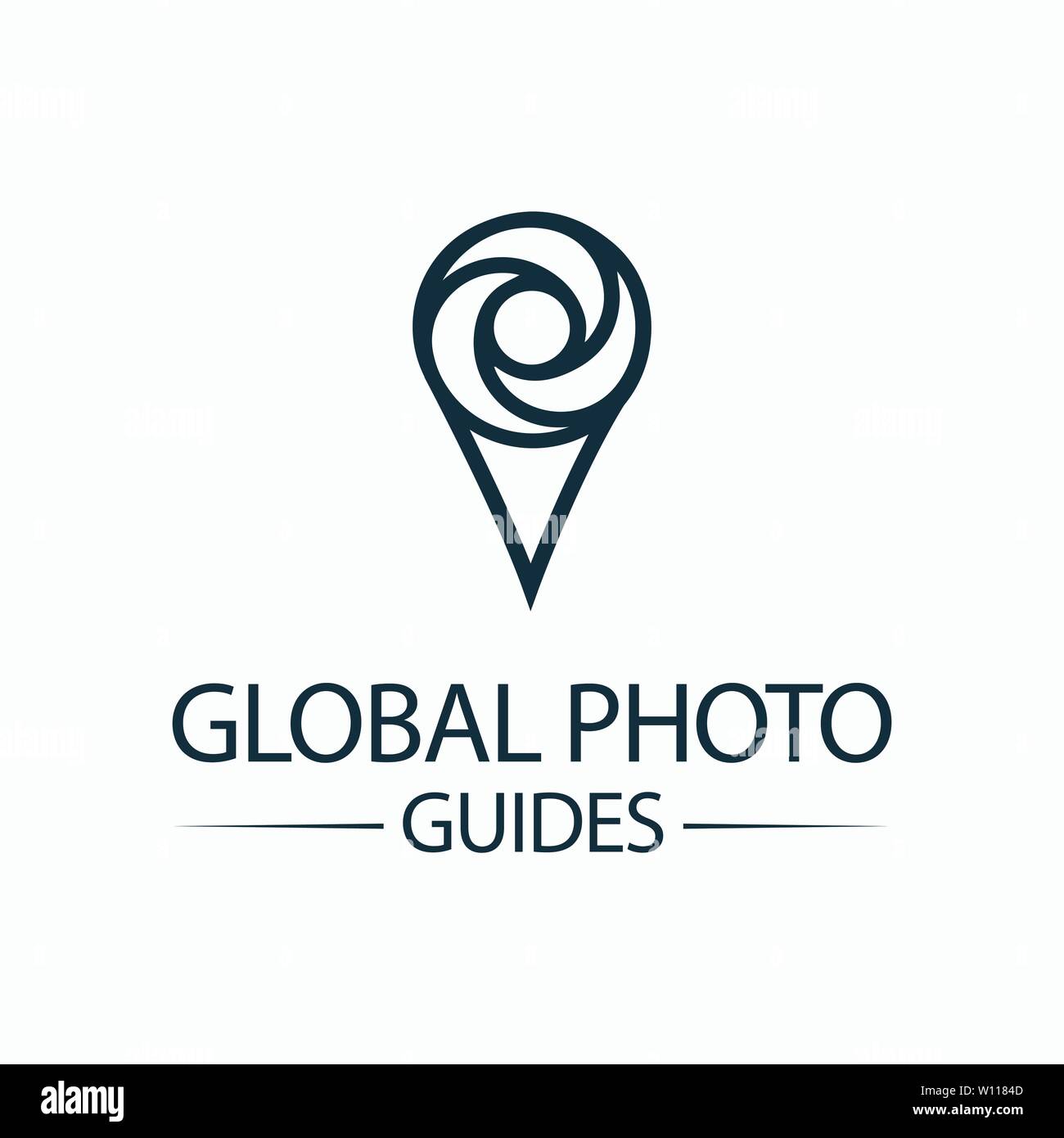 Photo Locator Kamera logo Template Design Stock Vektor