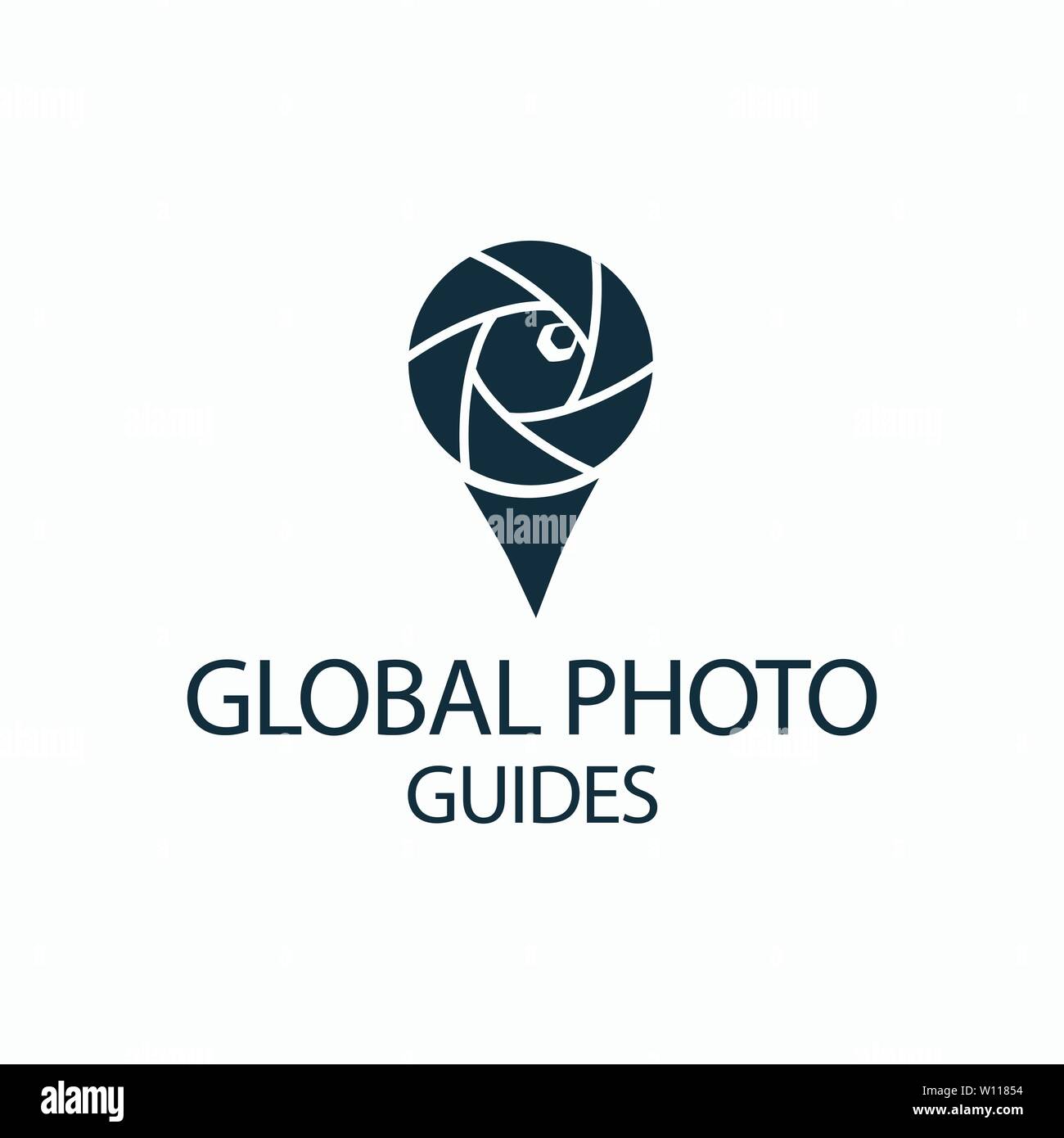 Photo Locator Kamera logo Template Design Stock Vektor