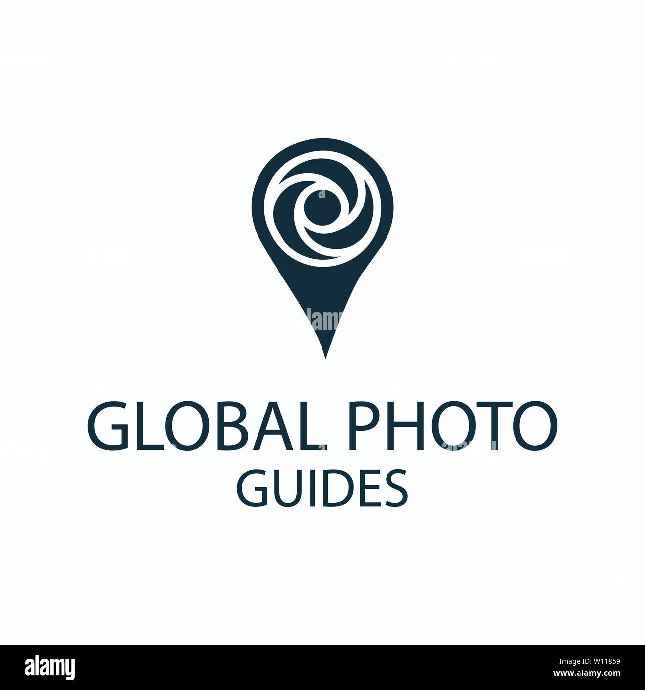 Photo Locator Kamera logo Template Design Stock Vektor