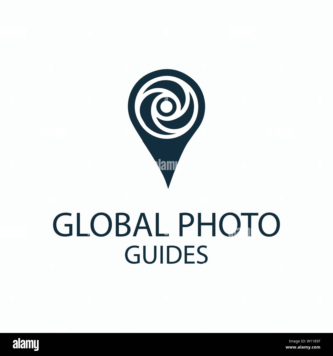 Photo Locator Kamera logo Template Design Stock Vektor