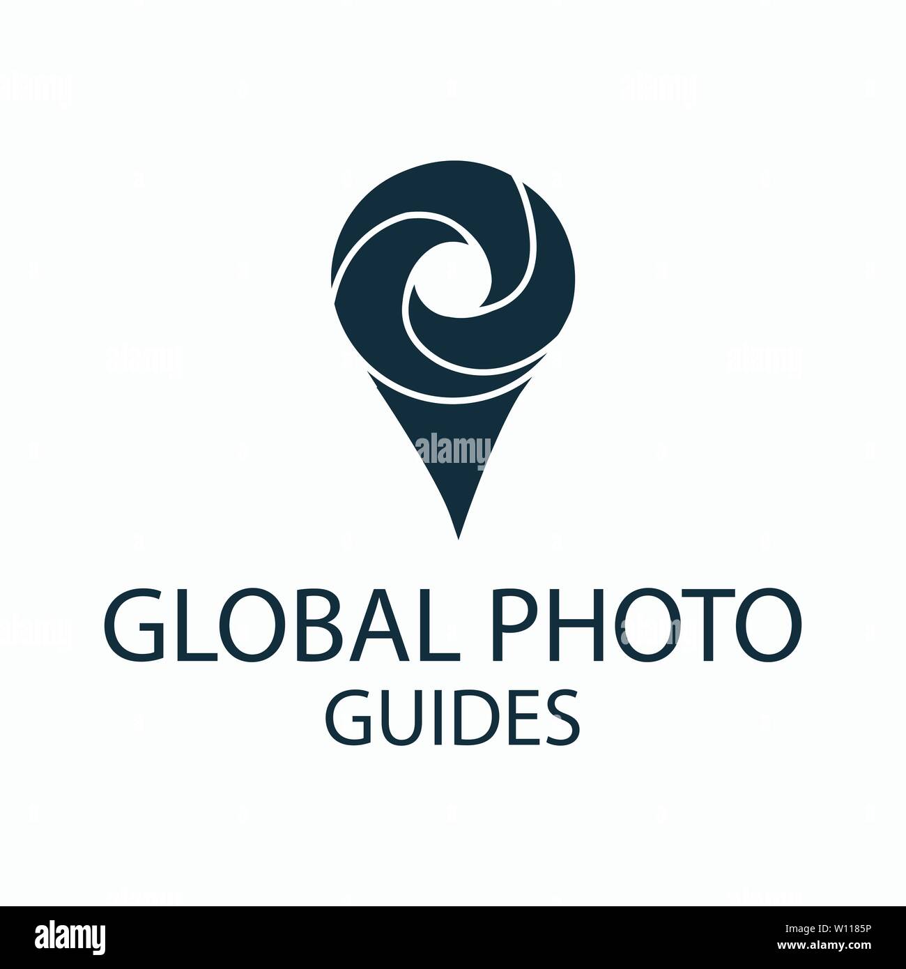 Photo Locator Kamera logo Template Design Stock Vektor