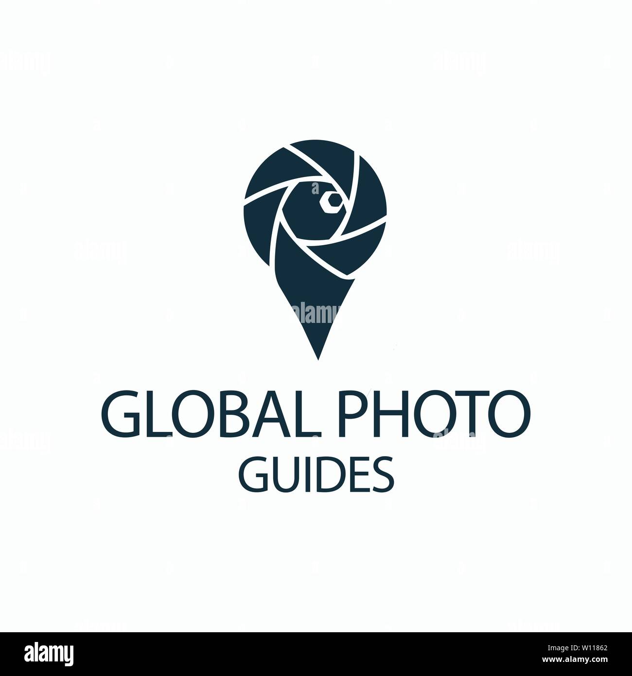 Photo Locator Kamera logo Template Design Stock Vektor