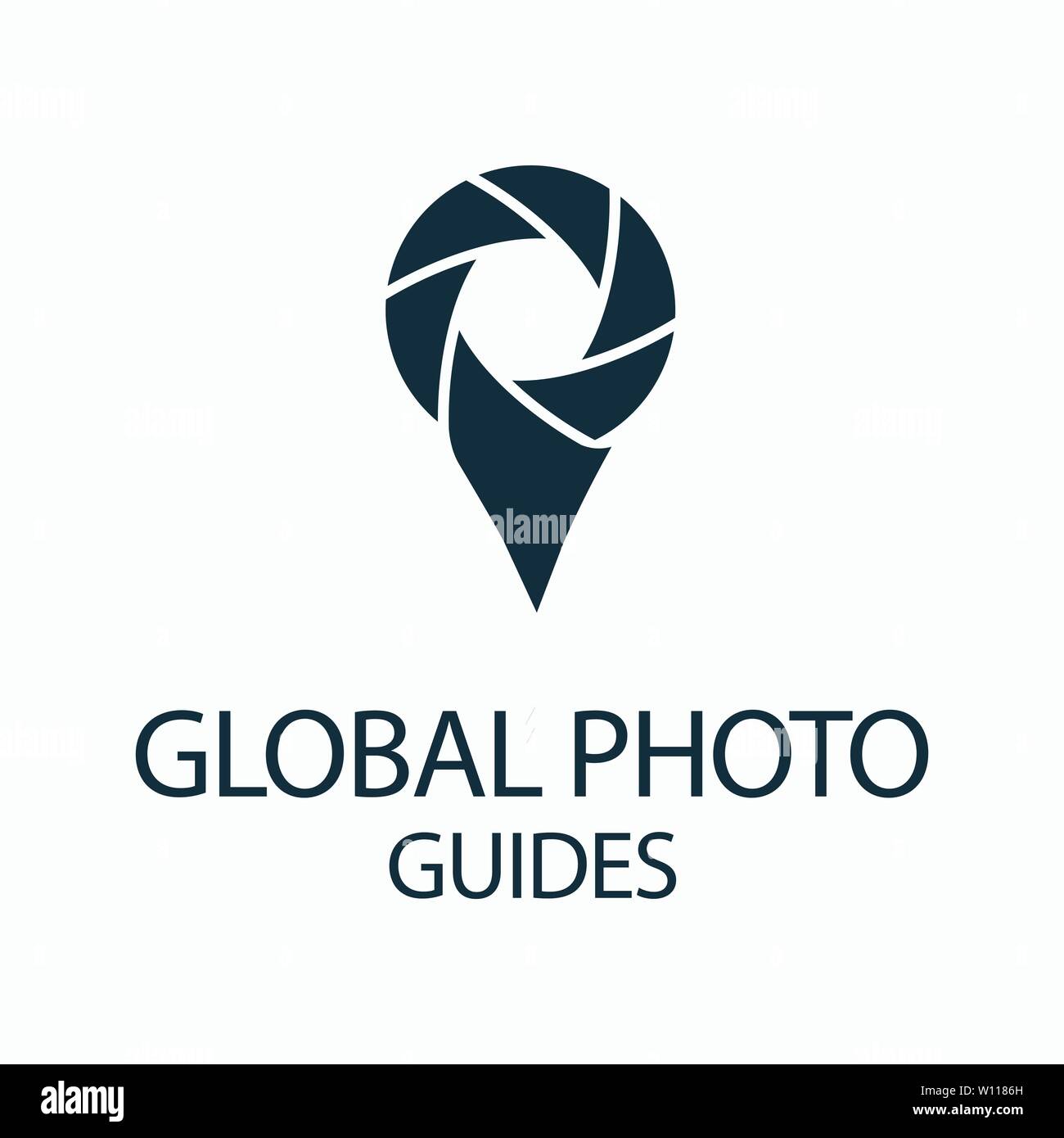 Photo Locator Kamera logo Template Design Stock Vektor