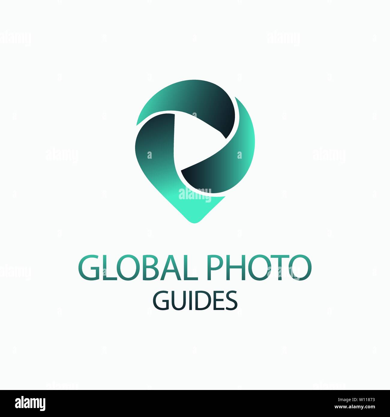 Photo Locator Kamera logo Template Design Stock Vektor