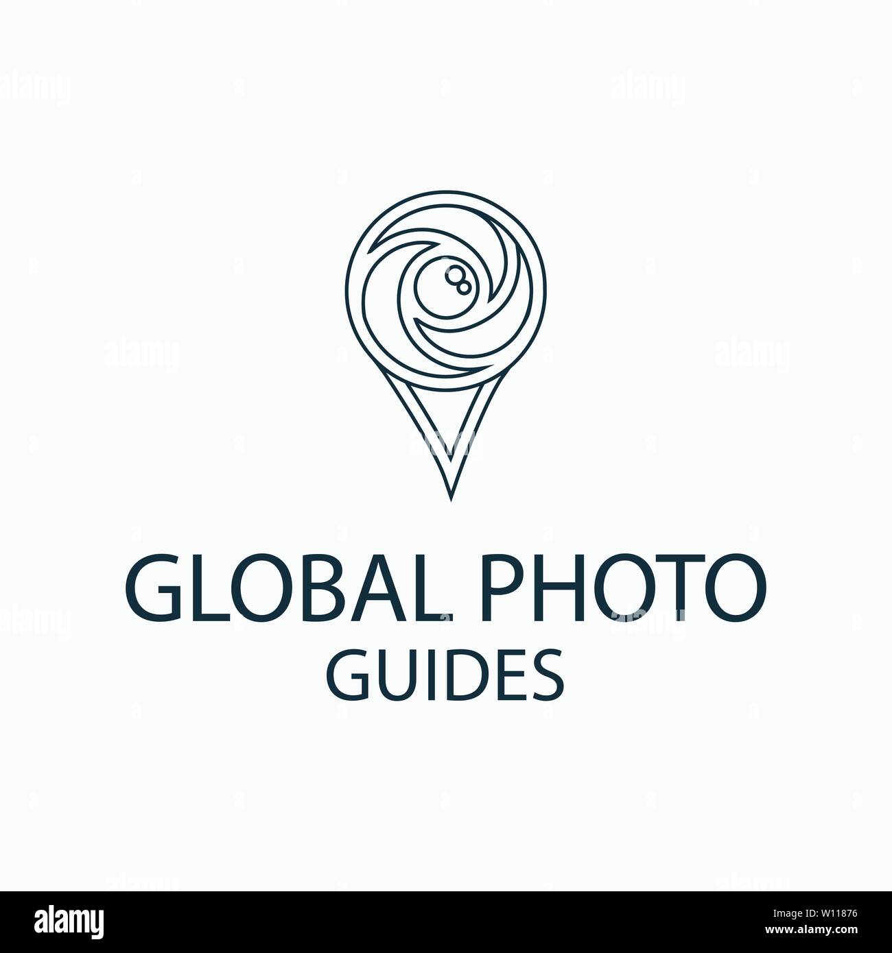 Photo Locator Kamera logo Template Design Stock Vektor