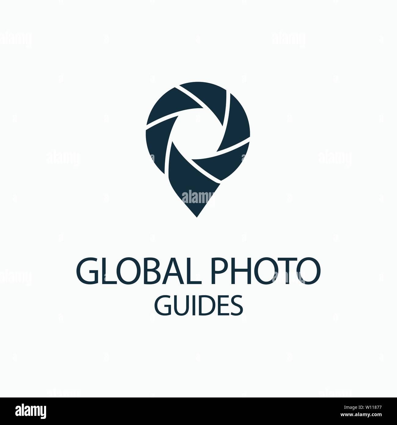 Photo Locator Kamera logo Template Design Stock Vektor