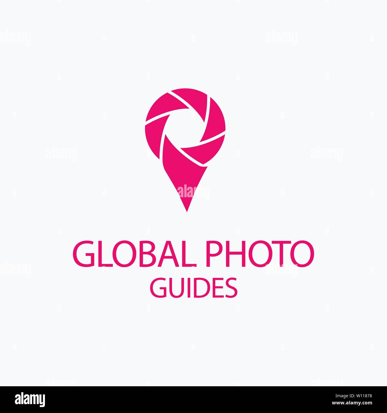 Photo Locator Kamera logo Template Design Stock Vektor