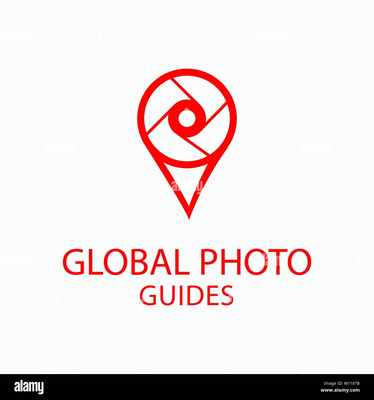 Photo Locator Kamera logo Template Design Stock Vektor