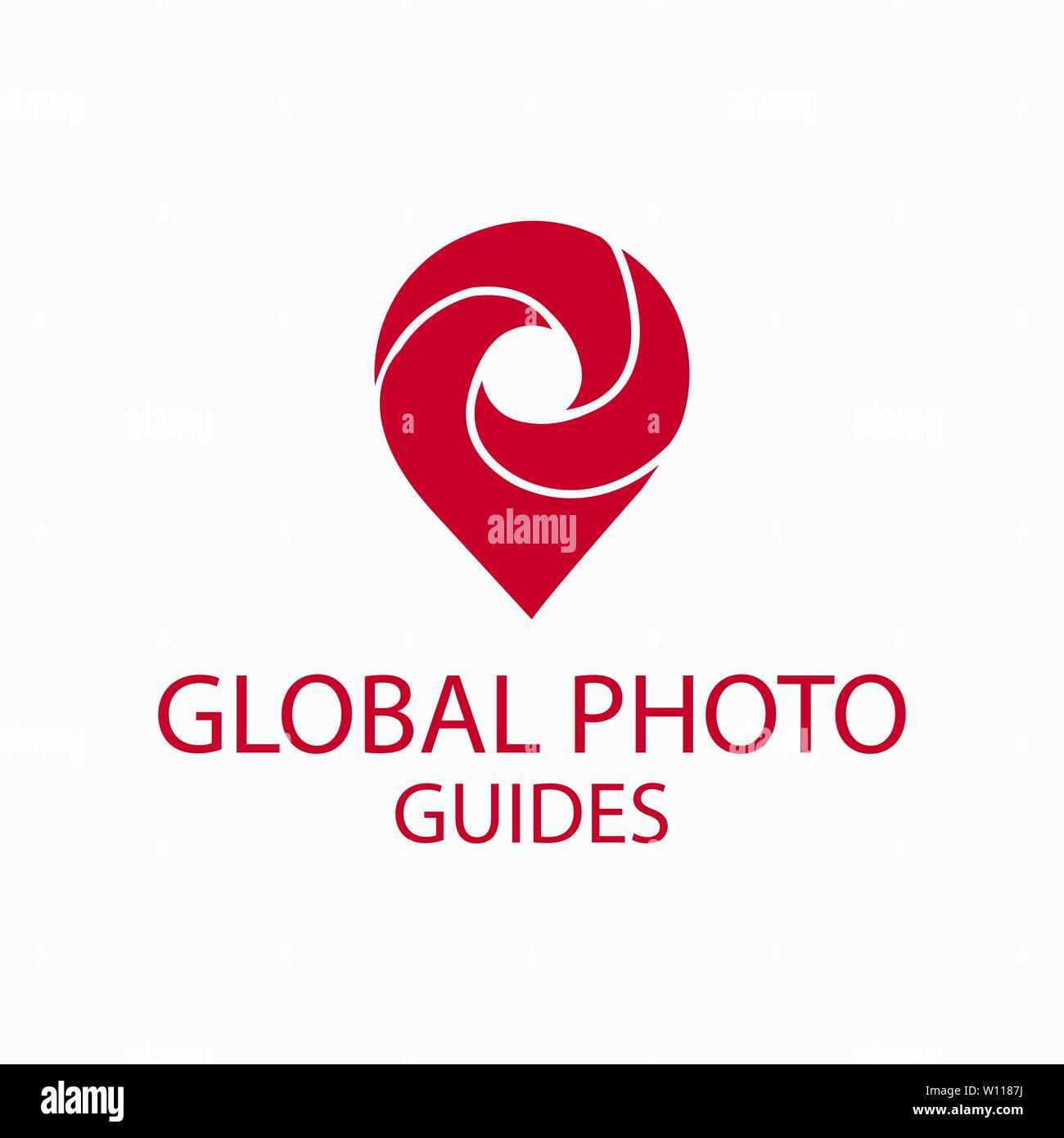 Photo Locator Kamera logo Template Design Stock Vektor