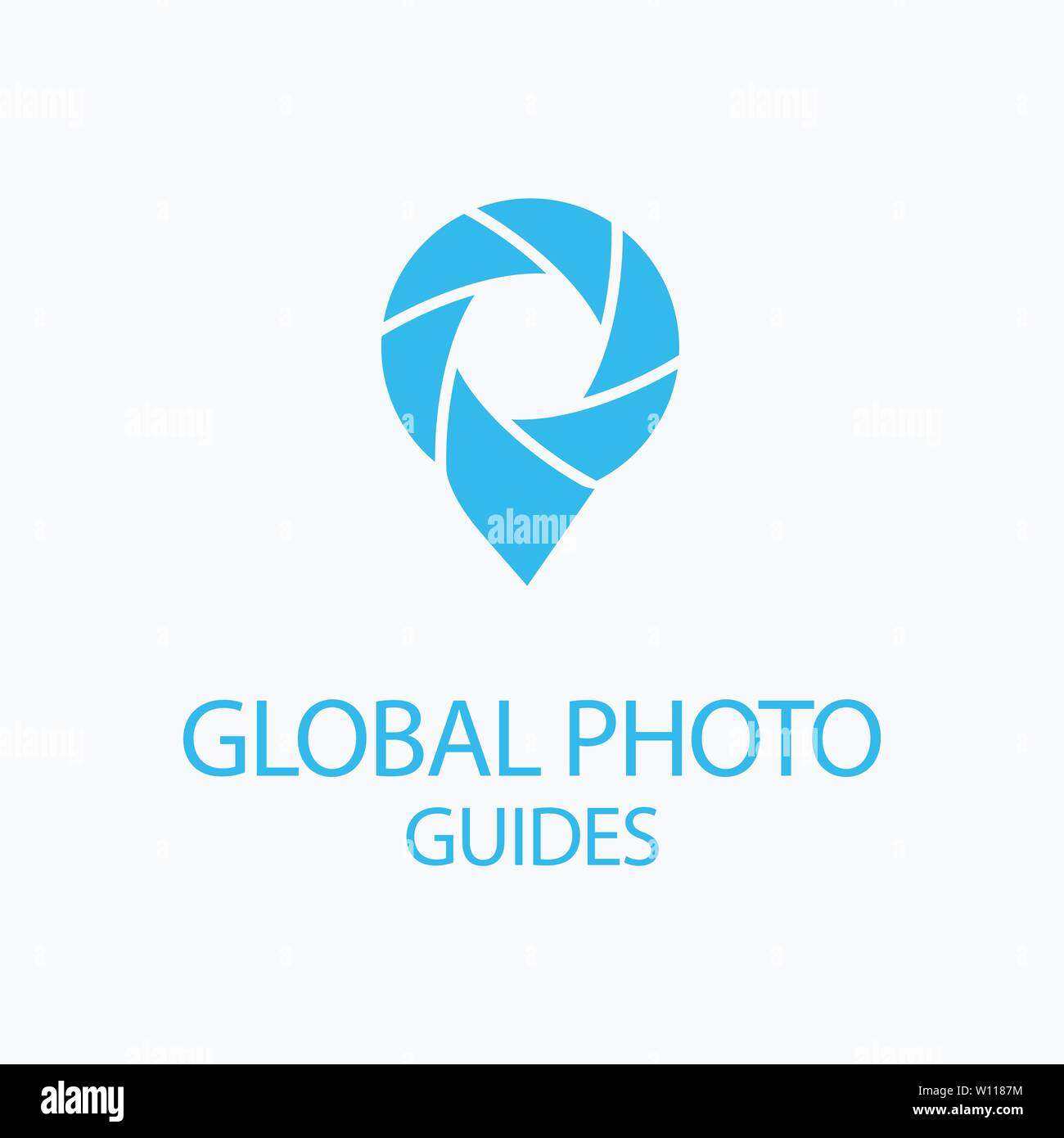 Photo Locator Kamera logo Template Design Stock Vektor