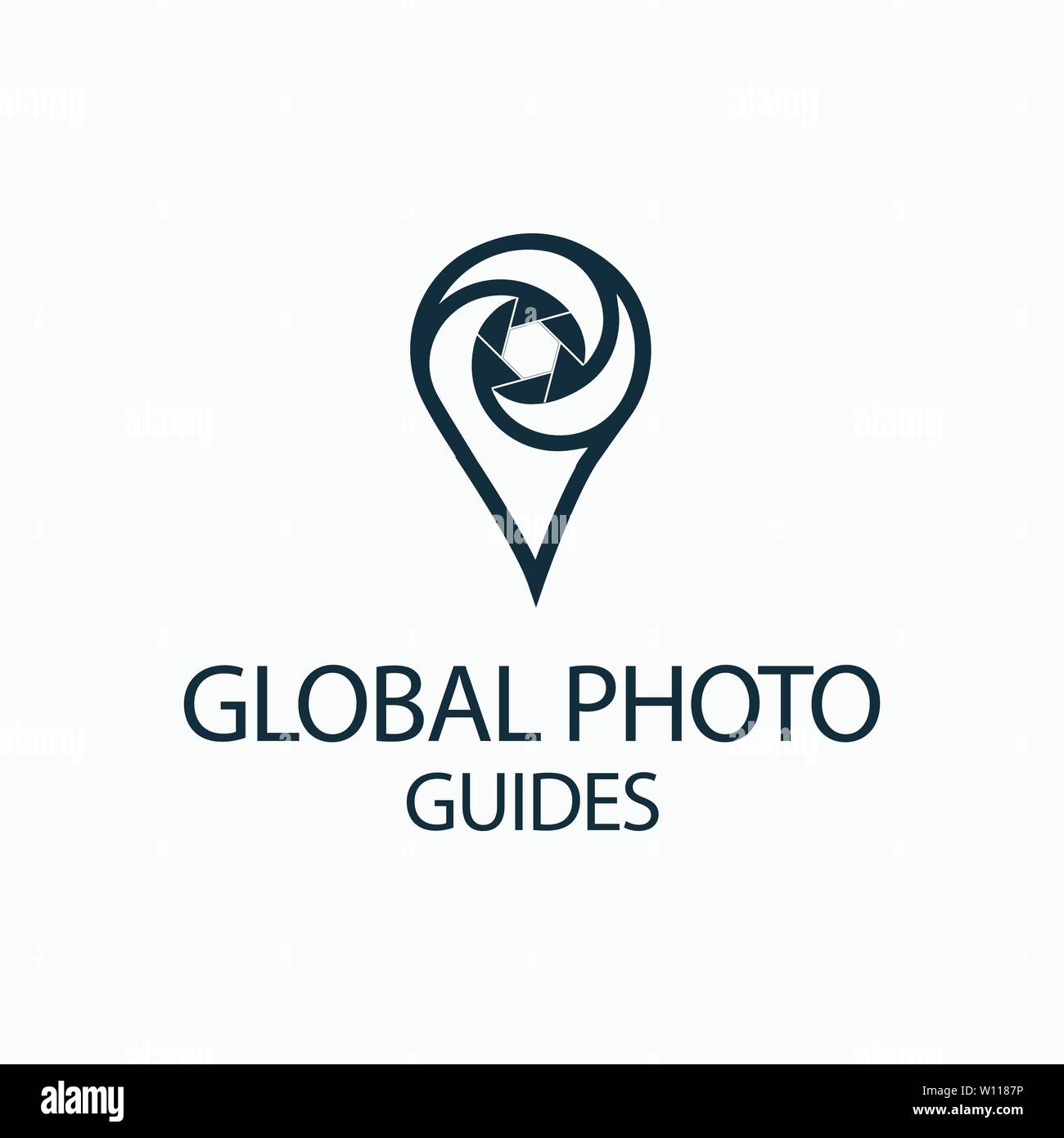 Photo Locator Kamera logo Template Design Stock Vektor