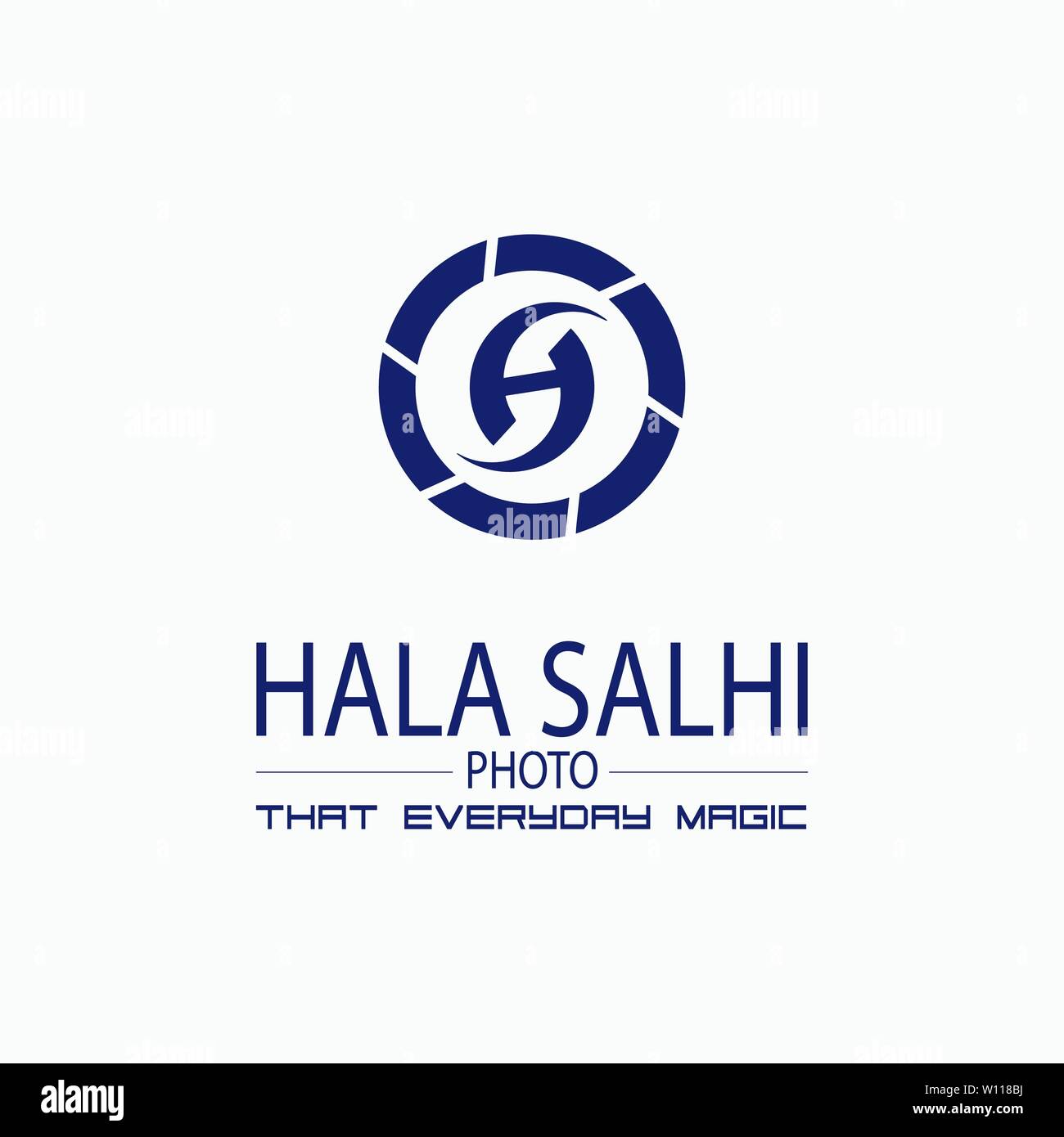 Buchstabe h mit Um das Kamera symbol Logo Design Stock Vektor