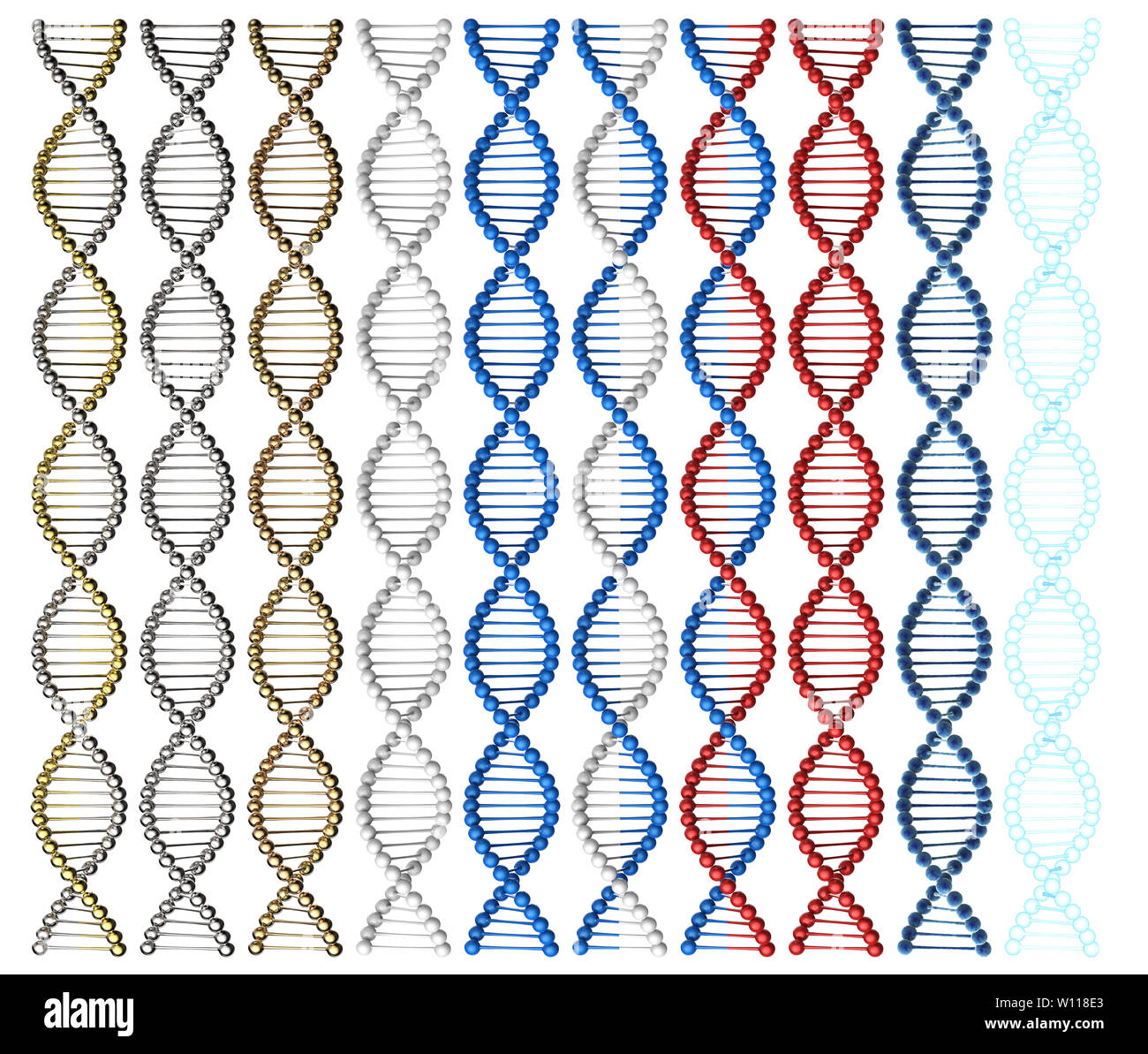 3D-Rendering" der DNA-Helix Strukturen isoliert Stockfoto 3D-Rendering" der DNA-Helix Strukturen isoliert Stockfoto