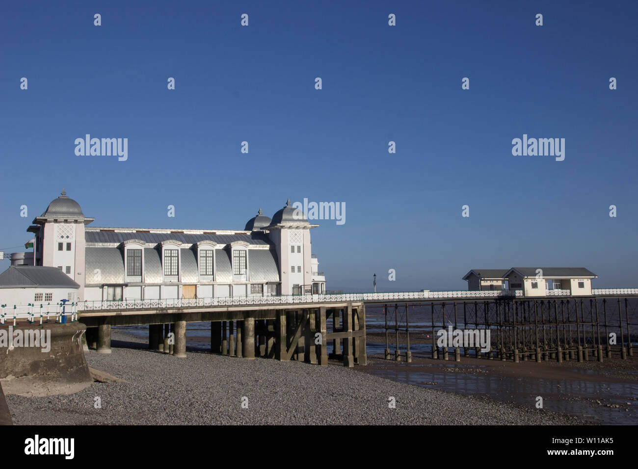 Penarth Pier, einem viktorianischen Ära Pier in der Nähe von Llanberis, Vale von Glamorgan. Stockfoto