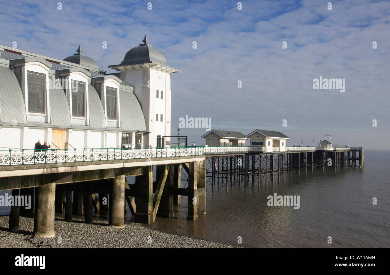 Penarth Pier, einem viktorianischen Ära Pier in der Nähe von Llanberis, Vale von Glamorgan. Stockfoto