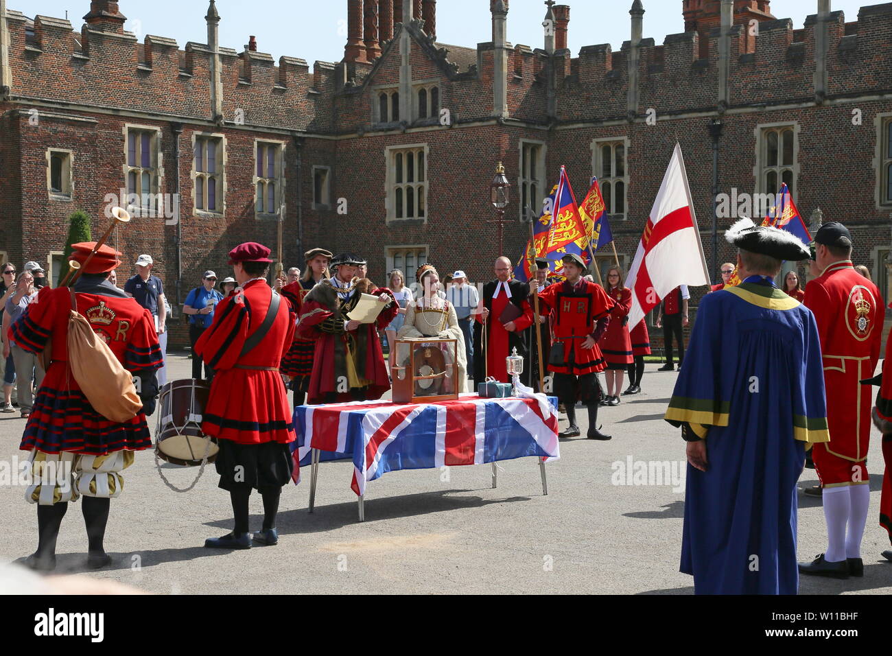 Tudor ziehen, 29. Juni 2019. Hampton Court Palace, East Molesey, Surrey, England, Großbritannien, USA, UK, Europa Stockfoto