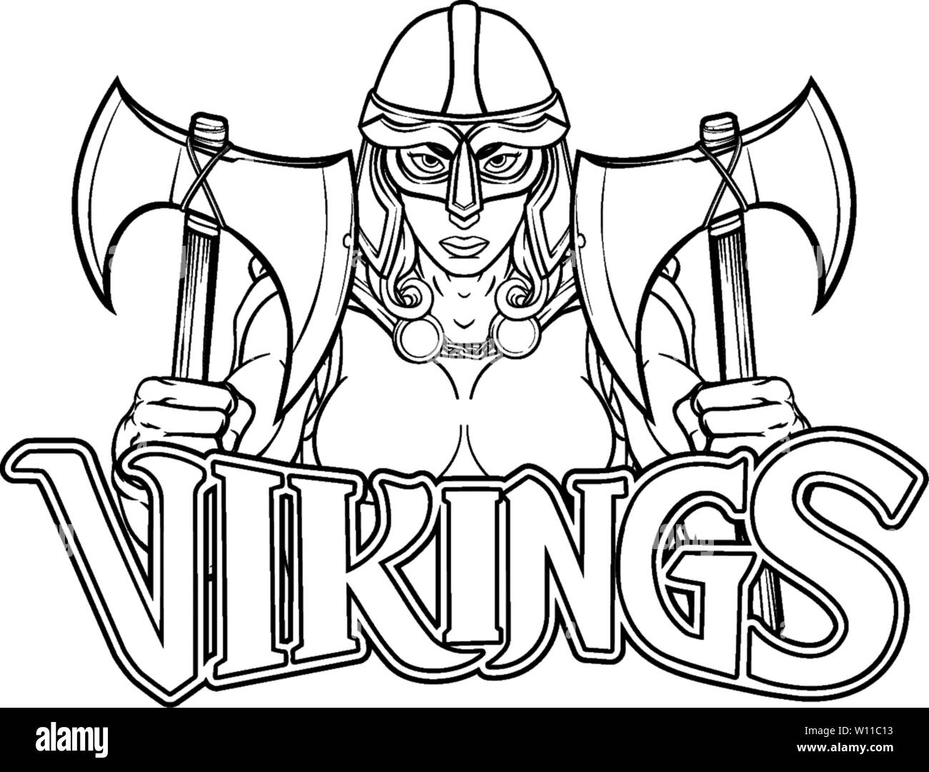 Viking Software Spartan keltischer Krieger Ritter Frau Stock Vektor