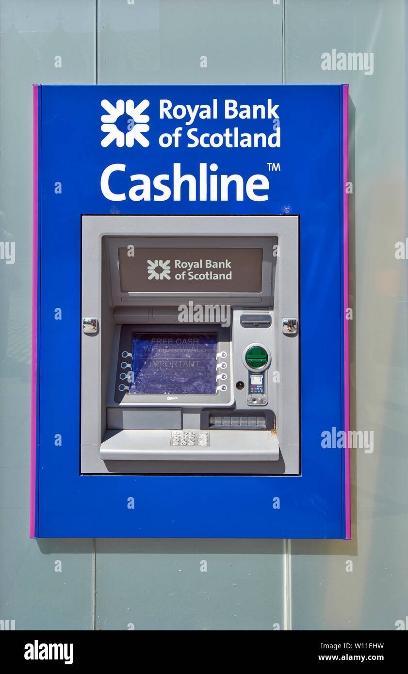 ROYAL BANK OF SCOTLAND ATM CASHLINE Stockfoto